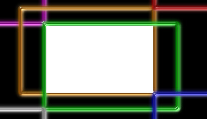 Vector illustration of abstract metal frame and blank board for message or marketing text