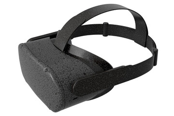 Realistic virtual reality glasses with black marble texture on white background