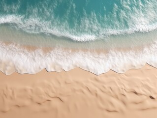 Top view of beach and sea background. Generative AI