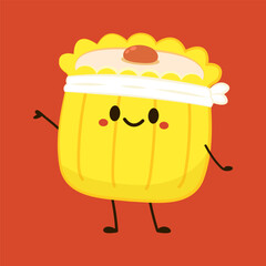 Siu Mai (Shumai) – Chinese steamed dumplings. Siu Mai is Chinese food. cartoon vector.