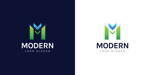 M letter logo design for a company