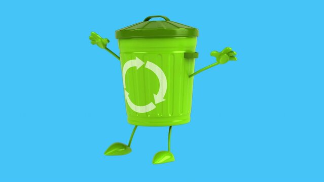 Fun 3D cartoon trash dancing (with alpha channel included)