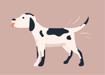 Concept Dog body language. A fascinating flat vector illustration crafted for web use, showcasing an entertaining cartoon concept on a white background. Vector illustration.