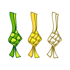 vector illustration of ketupat, element of Islamic holiday celebration
