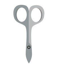 Concept Manicure accessories scissors. This flat vector illustration, designed for web use, features a captivating cartoon concept on a crisp white background. Vector illustration.