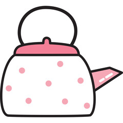 Pink Polkadots Teapot
