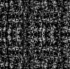 Black and white seamless pattern with texture. Small white pieces on black background.