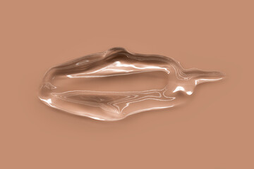 Liquid gel smear isolated on color background. Beauty cosmetic smudge such as pure transparent aloe lotion, facial jelly serum, cleanser, shower gel or shampoo. Care cosmetics. Skin cleansing. Serum