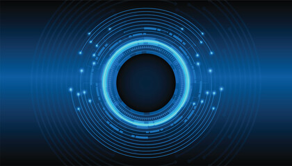 Abstract futuristic electronic circuit or digital technology futuristic circuit on blue background, Cyber science tech, Innovation communication future, Ai big data, internet network connection,