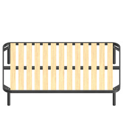 3D rendering illustration of a full size bed frame with small slats