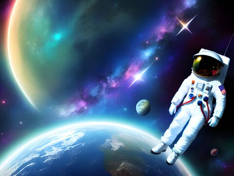 astronaut in space. elements of this image furnished 