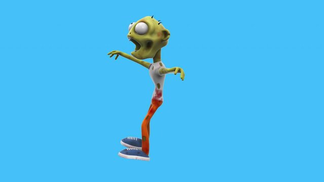 Fun 3D cartoon zombie dancing (with alpha channel included)