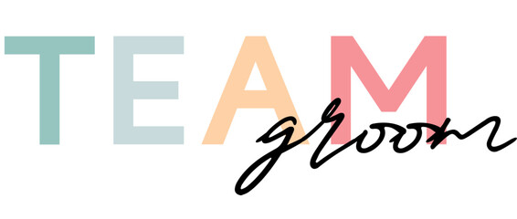Team groom lettering emblem. Modern calligraphy. Hand crafted design elements for your wedding