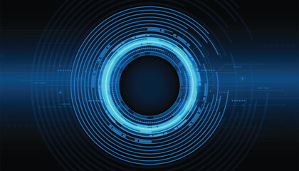 Abstract futuristic electronic circuit or digital technology futuristic circuit on blue background, Cyber science tech, Innovation communication future, Ai big data, internet network connection,