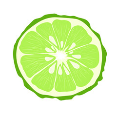 Bergamot Vector stock illustration. Green citrus fruit. For labels, packaging of Spa aroma oil tea. Bergamot fruit with cut in half isolated on white background. lime