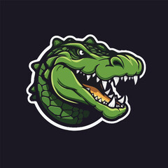 Obraz premium CrocodileTiger head gaming logo esport