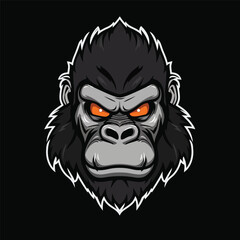 Fototapeta premium Gorilla head gaming logo esport