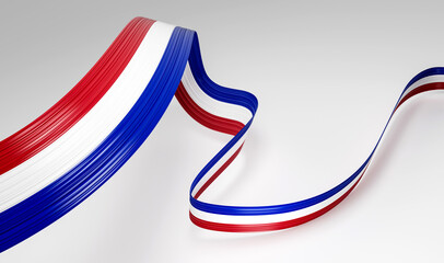 3d Flag Of Paraguay, 3d Wavy Shiny Paraguay Ribbon Isolated On White Background, 3d illustration
