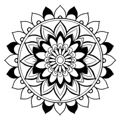 Black and White mandala for coloring book