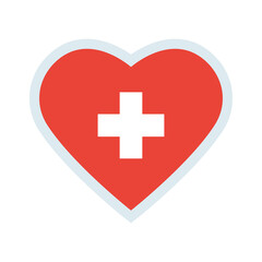 Obraz premium Heart with a cross illustration