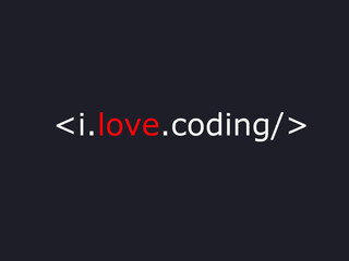 Fototapeta na wymiar I love coding