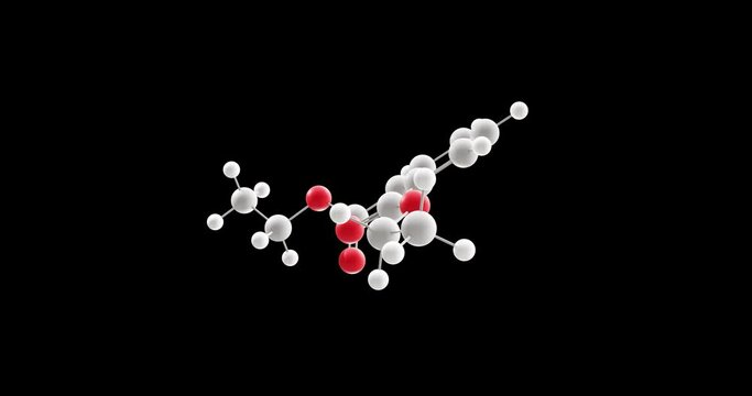 Diethyl phthalate molecule, rotating 3D model of phthalate&nbsp;ester, looped video with alpha channel