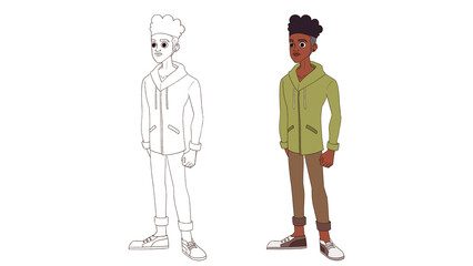 Stylish black men illustration
