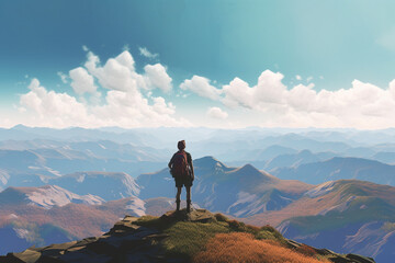 Fototapeta premium hiker in the mountains