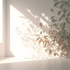 room design potted plant plants on white 3d background with shadows and lights