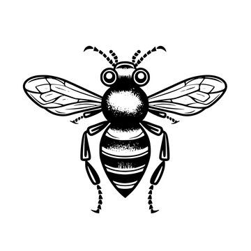 Bee vector illustration isolated on transparent background