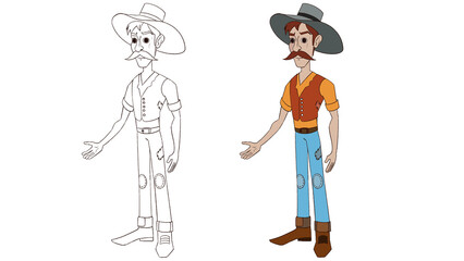 Cowboy cartoon illustration
