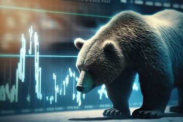 Stock market bear market trading graph. Financial concept market place stock exchange, generative AI