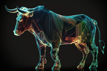 Obraz premium Stock market bull market trading graph. Financial concept market place stock exchange, generative AI