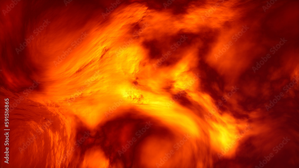 Poster blazing red and orange organized forms relievo - abstract 3d rendering