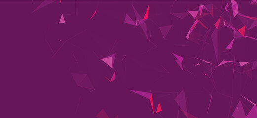 Colored polygonal space. Connection dots and lines structure. Digital background. Triangular futuristic business wallpaper. Data technology. 3d rendering. Vector Illustration