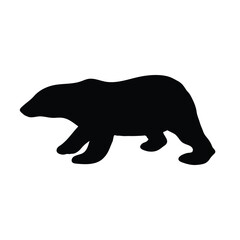 Obraz na płótnie Canvas Polar bear silhouette icon isolated on white background. Vector illustration.