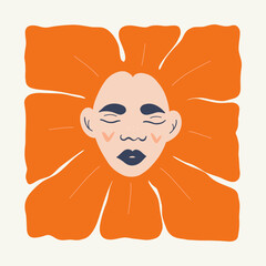 Floral abstract elements. Botanical composition. Modern trendy Matisse minimal style. Floral poster, girls, fashion invite. Vector arrangements for greeting card or invitation design