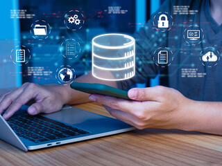 Concept of big data storage technology, database and network connection. Data file access security, Business Analytics and Data Management System implementation