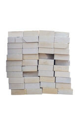 Pile of Lightweight Concrete in construction site isolated on white background included clipping path.