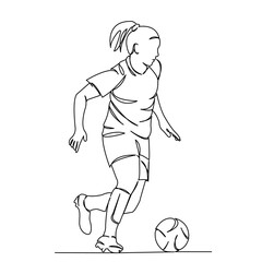 girl soccer player with the ball