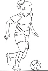 girl soccer player with the ball