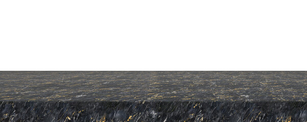 Empty black marble shelf stand 3d rendering png