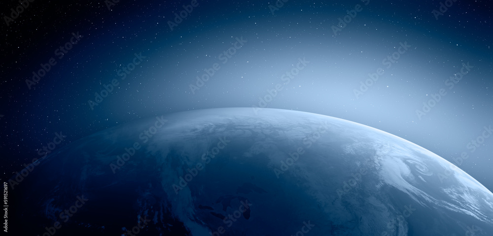 Poster planet earth with a spectacular sunset 