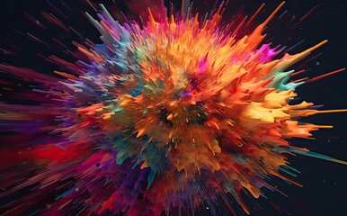 color explosion in an abstract design. Generative Ai