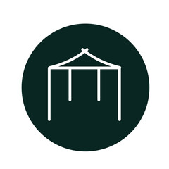 Tent icon flat style logo design template