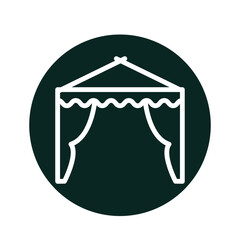 Tent icon flat style logo design template