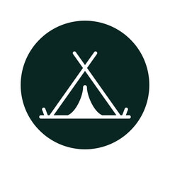 Tent icon flat style logo design template