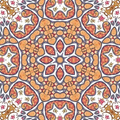 Abstract Pattern Mandala Flowers Art Colorful Orange Brown 92