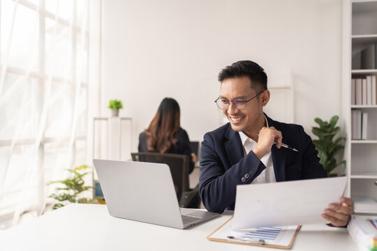 Business women and man working in the office