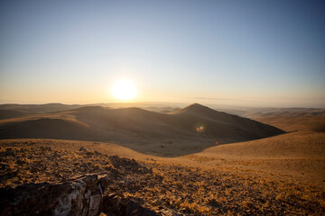 Sunrise in the hot desert